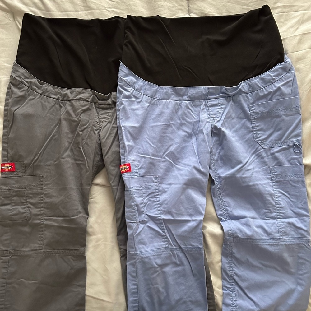 Dickies maternity scrub pants, size S, set of 2